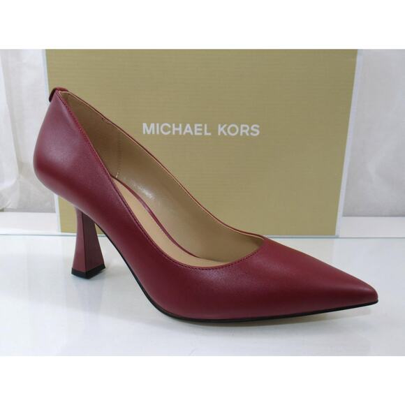 Michael Kors Clara Mid Heel Pointed toe Pump Mulberry Leather